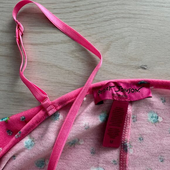 BETSEY JOHNSON Intimates Luscious Lite Pink Florals Slip Dress ( M ) - Picture 4 of 5